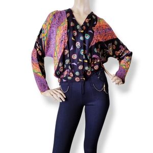 Chameleon Vintage 90s Batik Printed Lightweight Jacket Size Small Medium